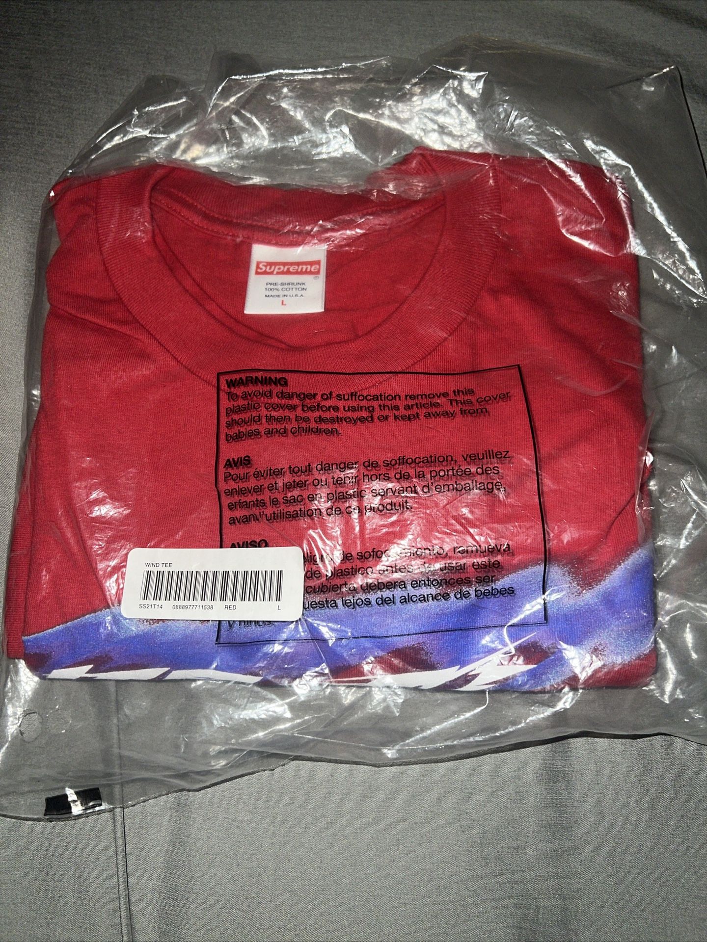 Supreme Wind Tee Size L