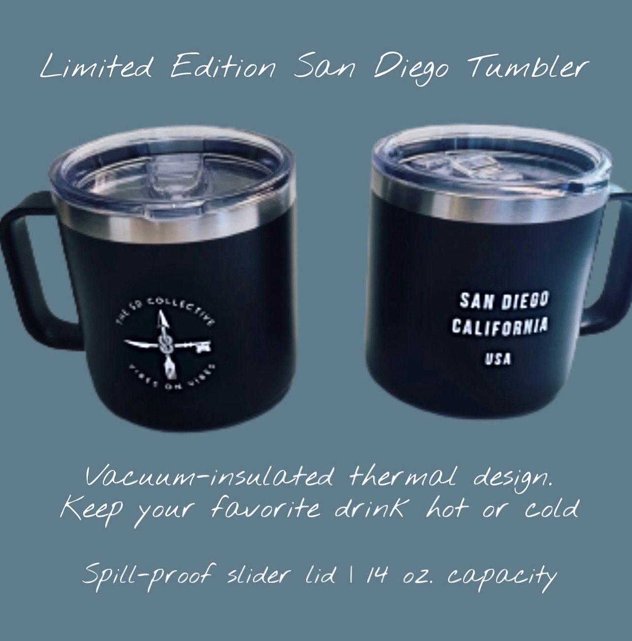 New Lidded Black White Stainless Steel Camping Mug Tumbler