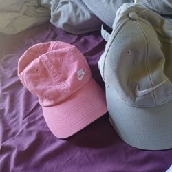 Pink Nike Hat & Tan Nike Hat