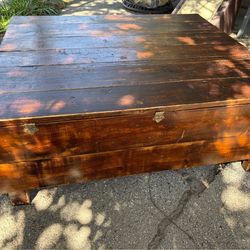 Wooden coffee table with storage