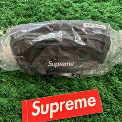 Supreme Leather Waist Bag Black FW23 