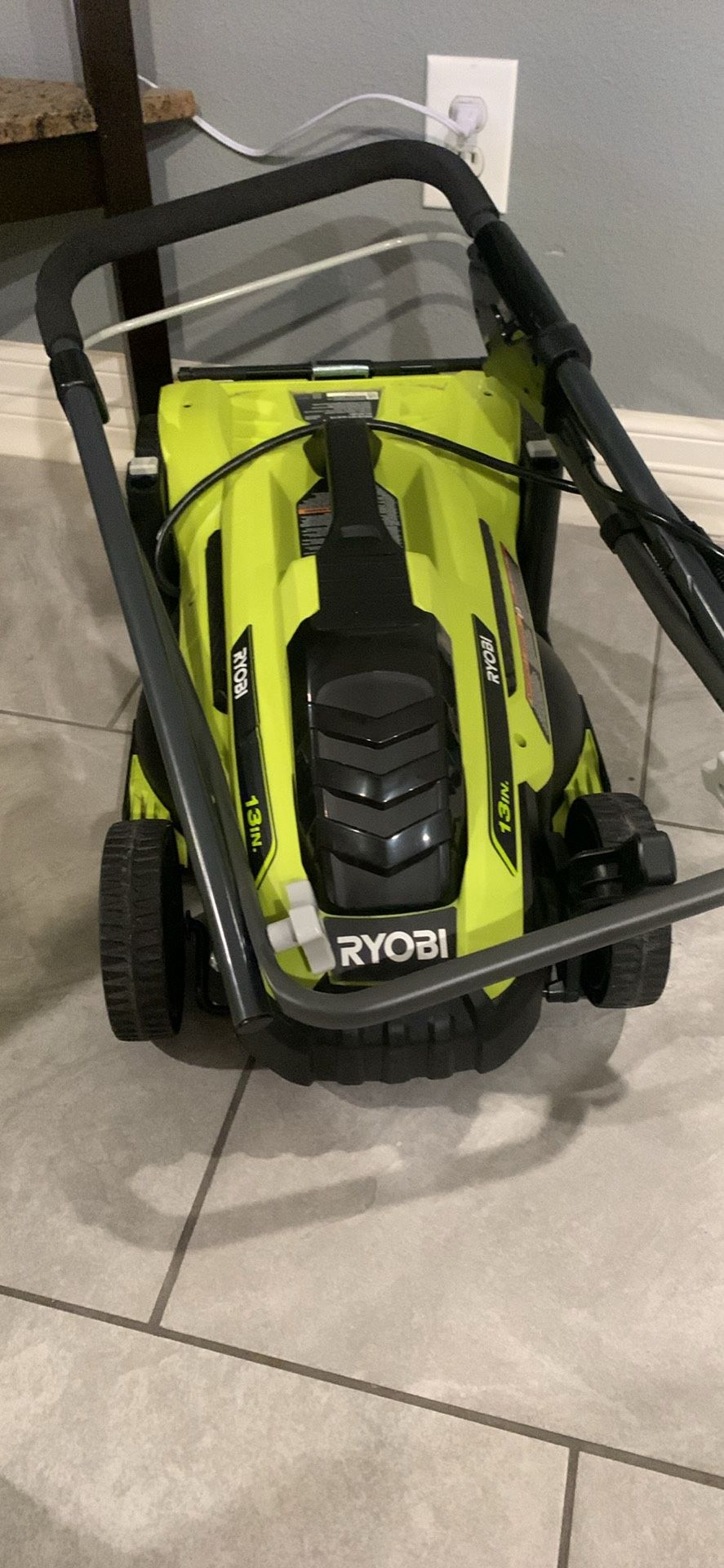 Push Mower Ryac130 Ryobi Electric Lawn Mower