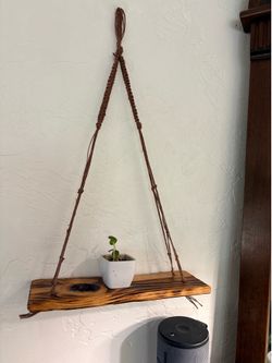 Handmade hanging shelf