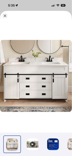 *New in box* White stone sink backsplash
