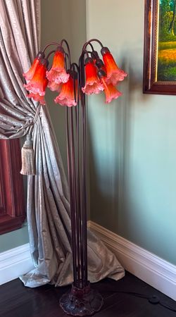 Meyda Tiffany Amber Collection | Bronze | 12 Light Floor Lamp