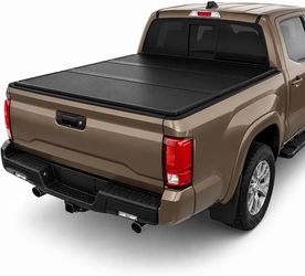 Hard Shell Folding Truck Bed Tonneau Cover Fits for 2022-2024 Toyota Tundra 5.7FT Bed Tri-Fold Style with LED Light