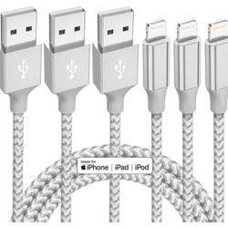iPhone Charger 3 Pack 10 ft Apple MFi Certified Lightning Nylon Braided Cable Fast Charging Cord Compatible with iPhone 13 12 11 Pro Max XR XS X 8 7 6