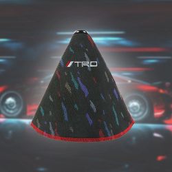 BRAND NEW UNIVERSAL JDM BLACK TRD Style Shift Knob Shifter Boot Cover Red Stitch AT/MT Universal