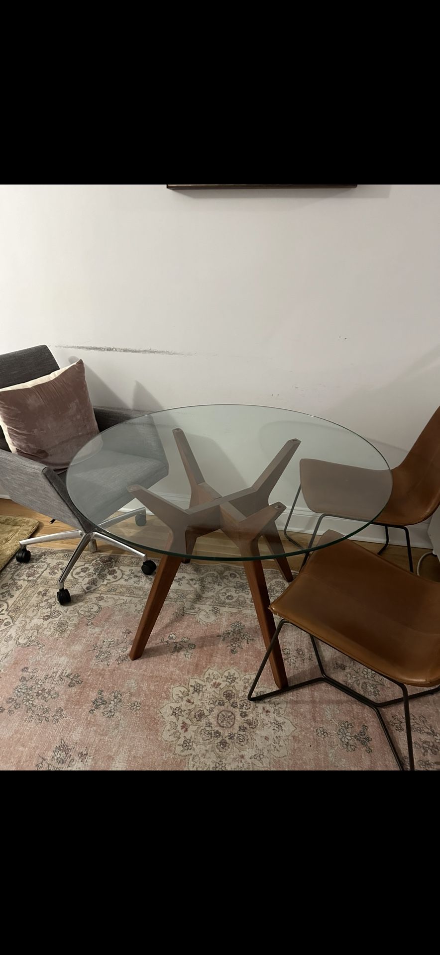 Dining Table - Glass & Wood - Western
