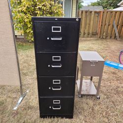 Black 4-Drawer Metal Filing Cabinet