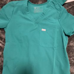 Figs Hunter Green Scrub Top