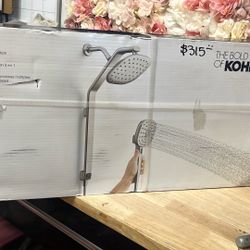 KOHLER Windet Showering Rail Combo in Vibrant Brushed Nickel