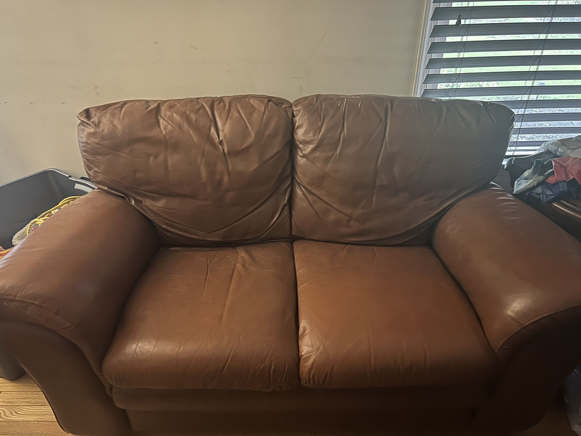 Leather Love Seat and Couch