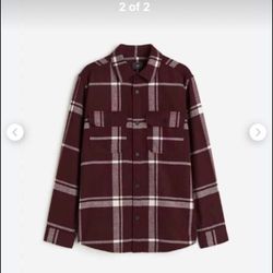H&M Plaid Flannel Button-Up Shirt