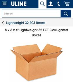 8 x 6 x 4" Lightweight 32 ECT Corrugated Boxes