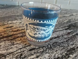 Vintage Currier and Ives Manhattan on the rocks glass