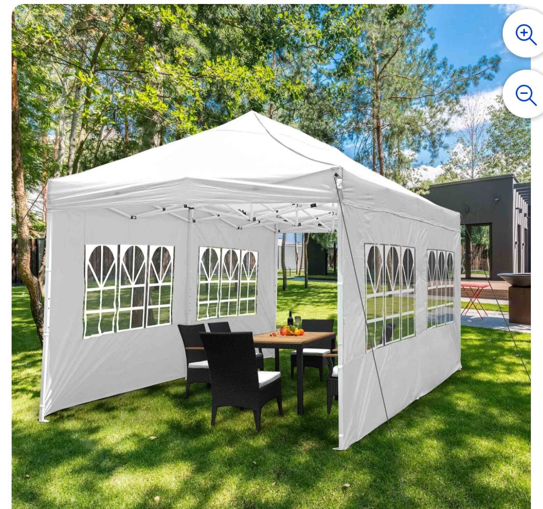 10'x20' Outdoor Party Tent, Large Wedding Birthday Tents for Parties, White Canopy Tent with 6 Removable Sidewalls