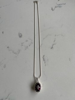 925 Sterling Silver Oval Stash Pendant Necklace 18”