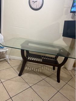 Glass dining table