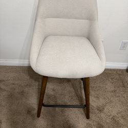 Timo Swivel Counter Height Barstool wit Wood Base Beige- Threshold