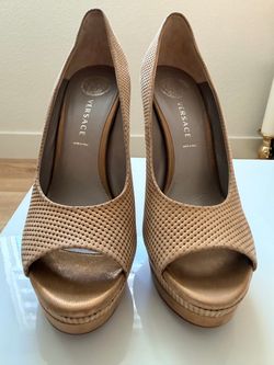 Versace gold pumps