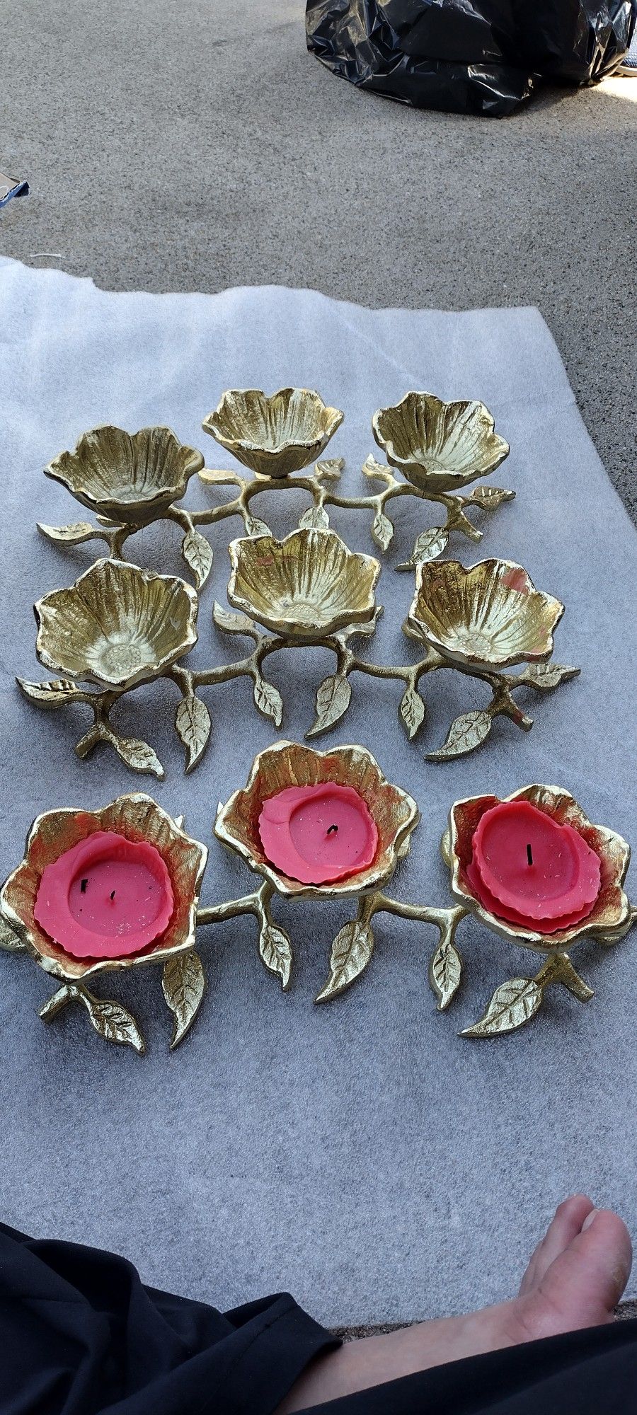 Decorative Bronze Centerpiece Candle Holders