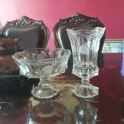Candy Dish And Bowl Style Vintage Coin Glass Vase 