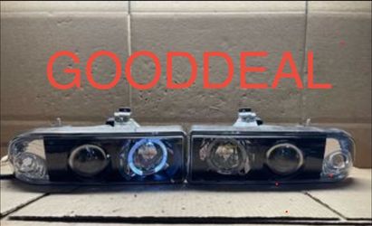 #OH54 98-04 Chevy S10 Blazer Halo LED Halogen Headlight Pair