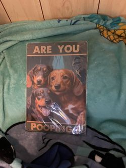 Cute Puppy Bathroom Sign Tin