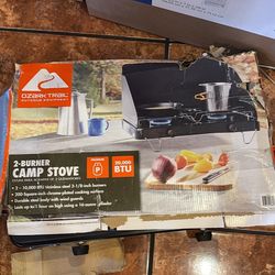 camp stove Ozark Trail 2 Burner Propane Camping 20000 BTU 