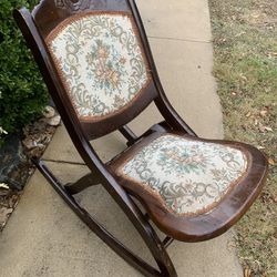 Antique vintage folding rocking chair