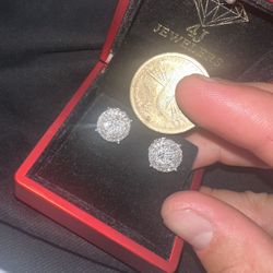 All Natural Vs2 Diamond Pushback Earrings 10k White Gold 1ctw 