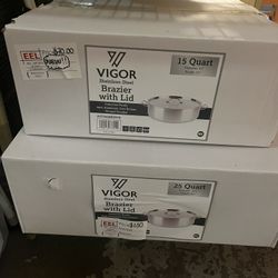 Vigor Stainless Steel Brazier With Lid 