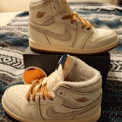 *NEW* TODDLER NIKE AIR JORDAN 1 RETRO HIGH OG (TD) SAIL Size 10C  (FD2598 100)👍