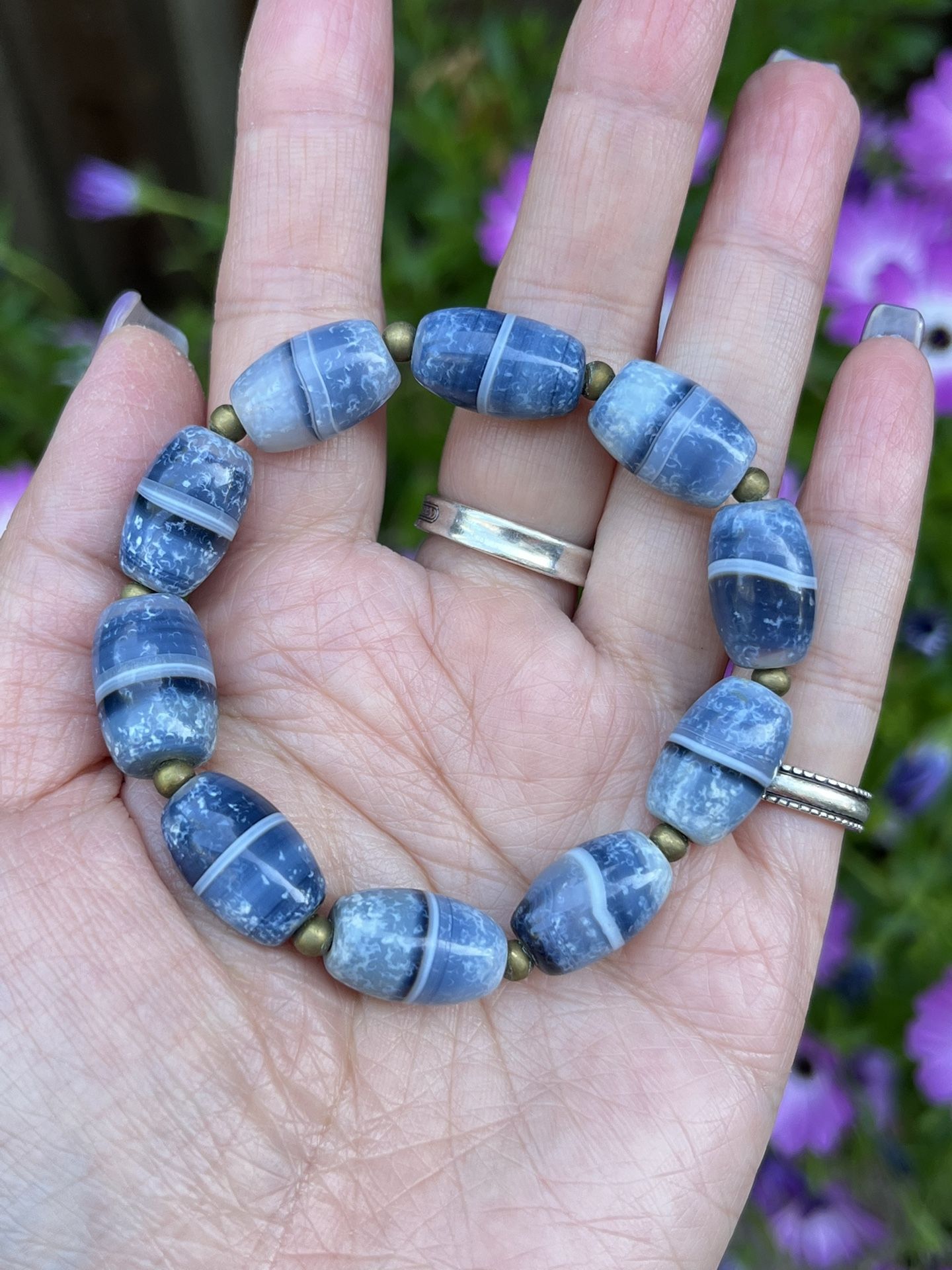 Antique old agate ancient bead Tibet tianzhu bracelet
