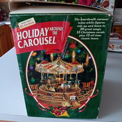 Mr Christmas Holiday Around The Carousel 1997 Vintage Musical w/Original Box