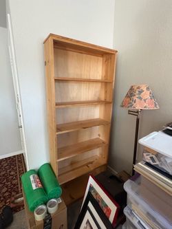 Tall  real wood bookshelf