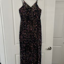 Black/Iridescent Sequin Dress