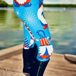 NEW Womens 4th Of July Leggings Soft As Lularoe OS/TC/TC2 