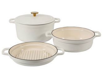 Sur la table 4 piece stackable cast iron cookware set BNIB