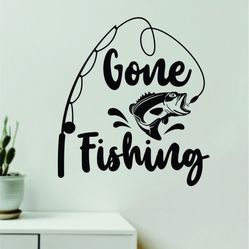 Wall Decal Home Decor Sticker Vinyl Art Bedroom Fish Fishing Men Dad Man Cave Beach Ocean