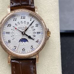 𝐏𝐚𝐭𝐞𝐤 𝐏𝐡𝐢𝐥𝐢𝐩𝐩𝐞 Engraved classical super complex multi-functional perpetual calendar series wristwatch