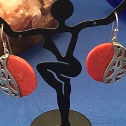 Sterling Coral Earrings 