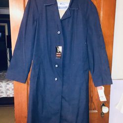 TRENCH COAT FULL LENGHT RAIN/SNOW  By WHALING COMPANY - NEW SLL TAGS STILL ATTACHED SIZE 36 REGULAR IN NAVY BLUE RAIN REPELLENT THIN-INSULATED  