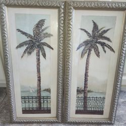 Framed Palm Tree Artwork