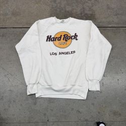 vintage hard rock cafe los angeles made in usa white crewneck size medium