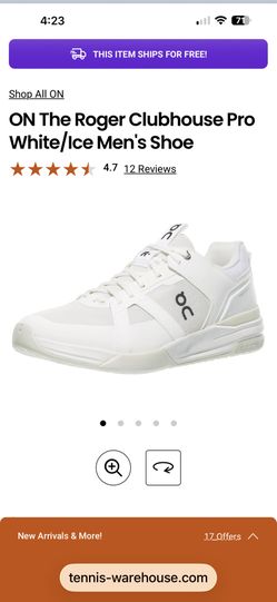 ON The Roger Clubhouse Pro White/Ice Men's Shoe (New) Size 12