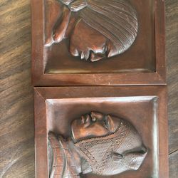 Hand-Carved Wooden Wall Art (Set of 2) – African Style Relief Panels