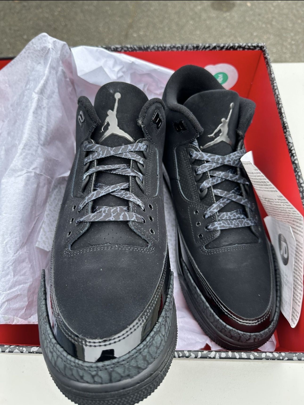 Jordan’sw 3 (Black Cat). Size 13.