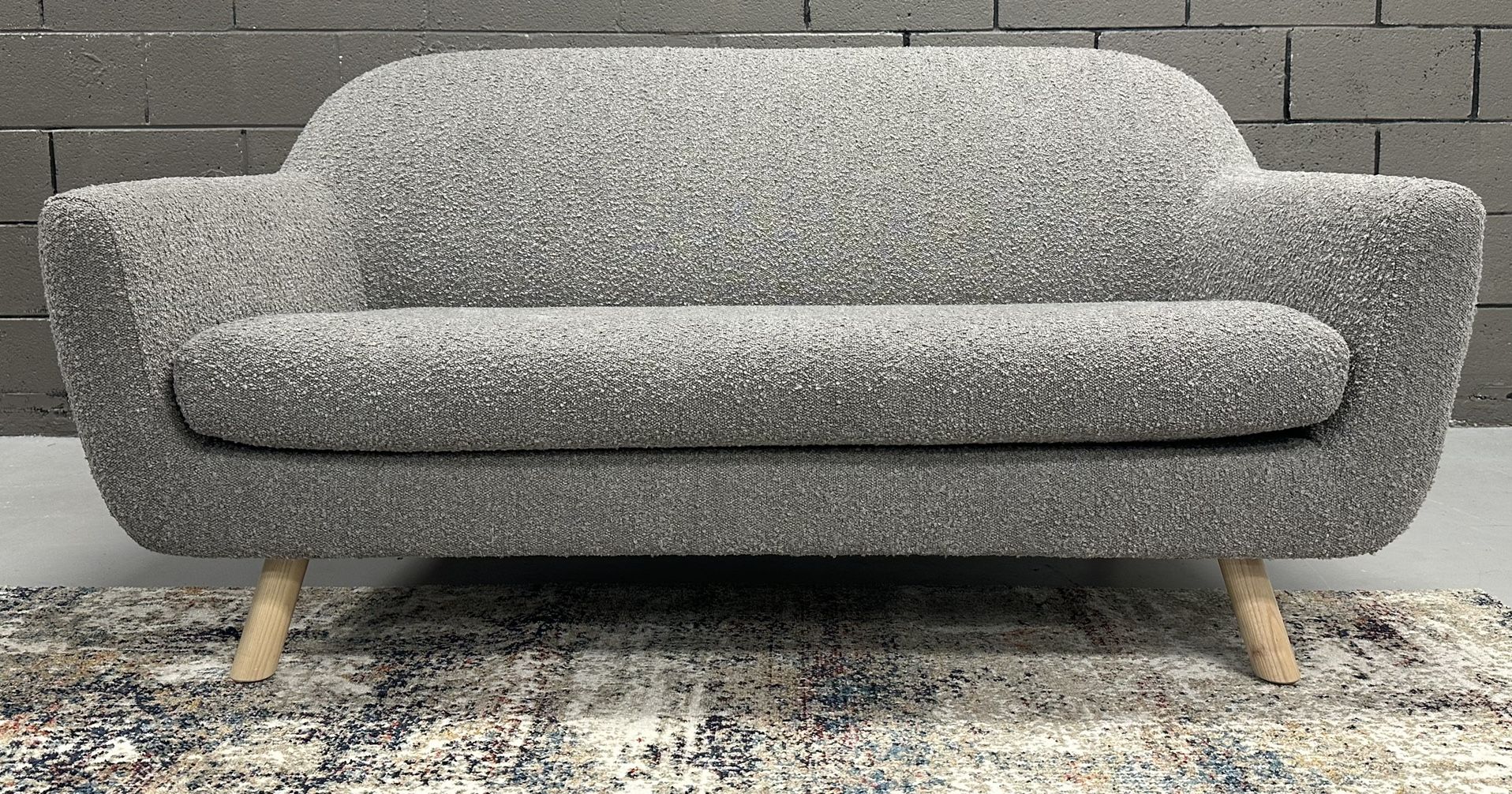 Article Loveseat Dover Gray Bouclé Mid Century Modern